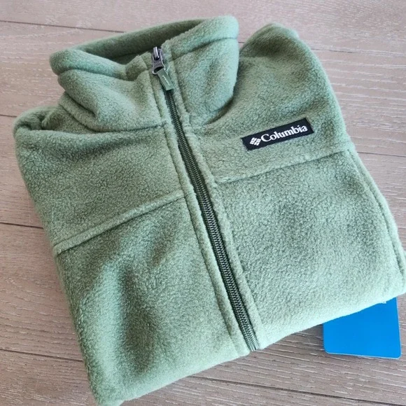 Columbia Steens Mt II Fleece Jacket Youth XS Pine Green Full Zip Outdoor NWT - Picture 3 of 9